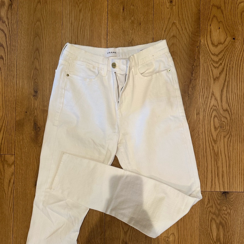 Frame Denim Women's Straight Leg Jeans - Cream